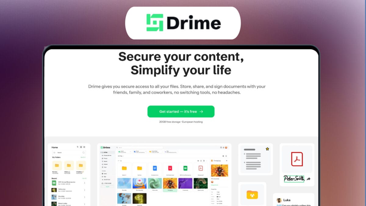 Drime Lifetime Deal -25% OFF with code: SECURE25 | 2TB to 6TB Secure Cloud Storage