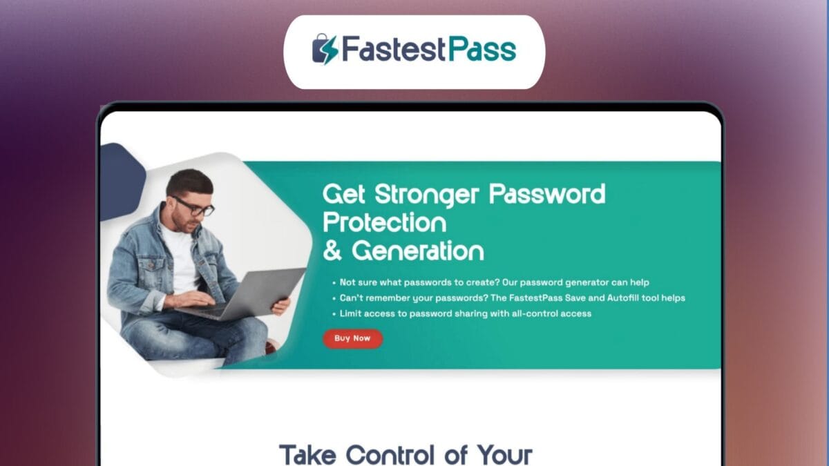 FastestPass Password Manager Family Lifetime Deal | Manage Passwords Safely