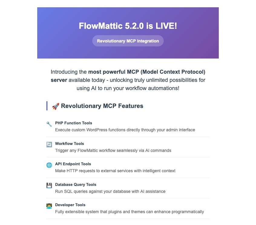 Flowmattic new feature release