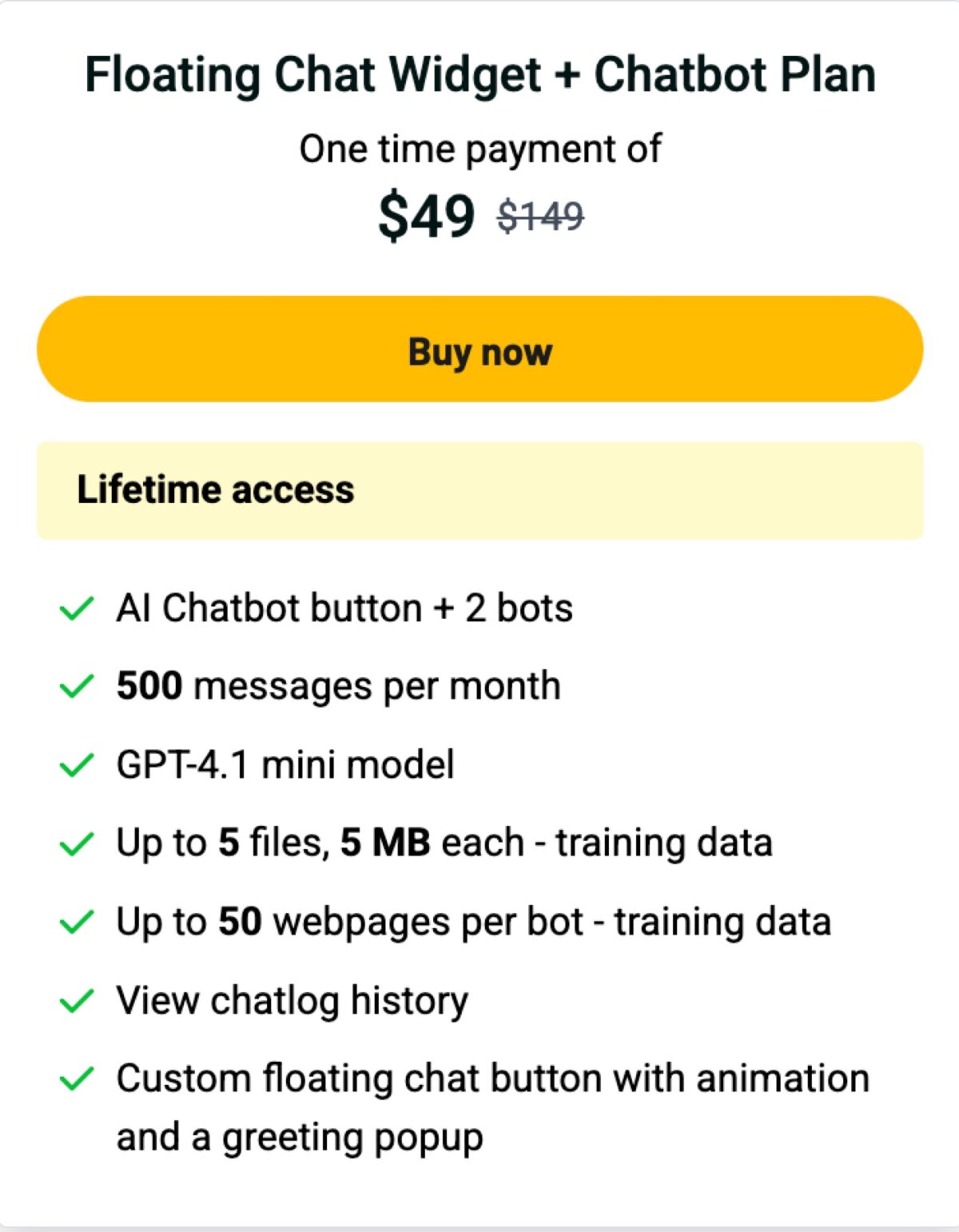 Getbutton lifetime deal pricing plans