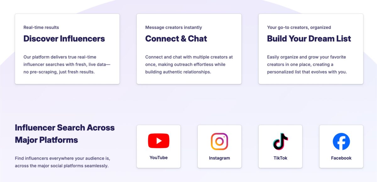 Influenceer lifetime deal features