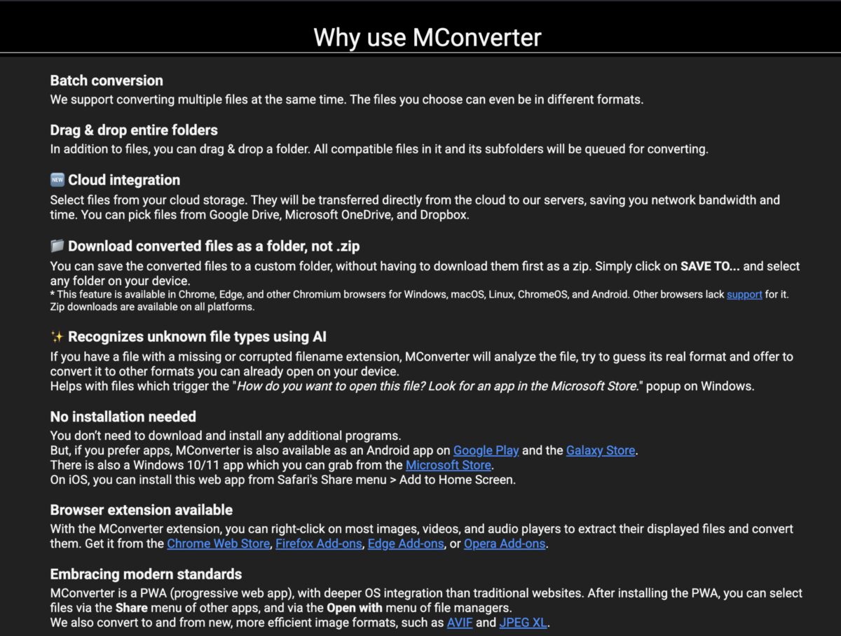 Mconveter use cases