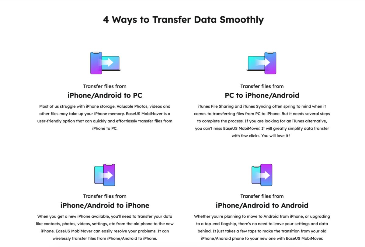 Easeus mobicover use cases