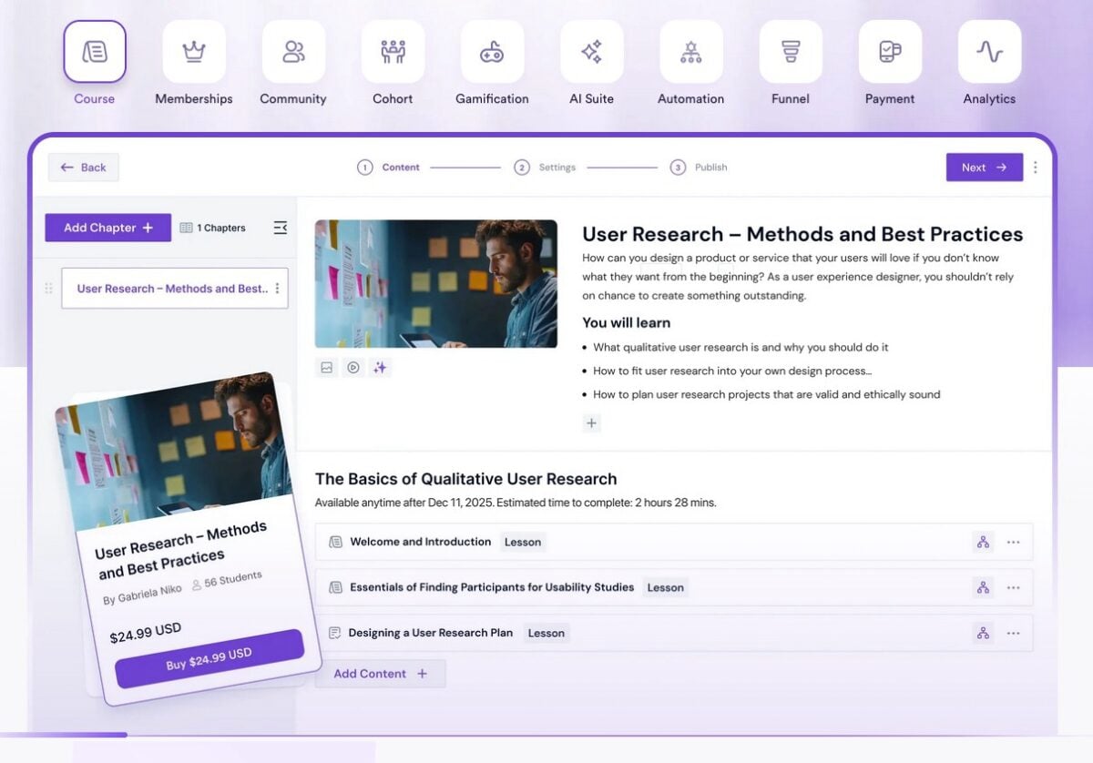 Creator lms features