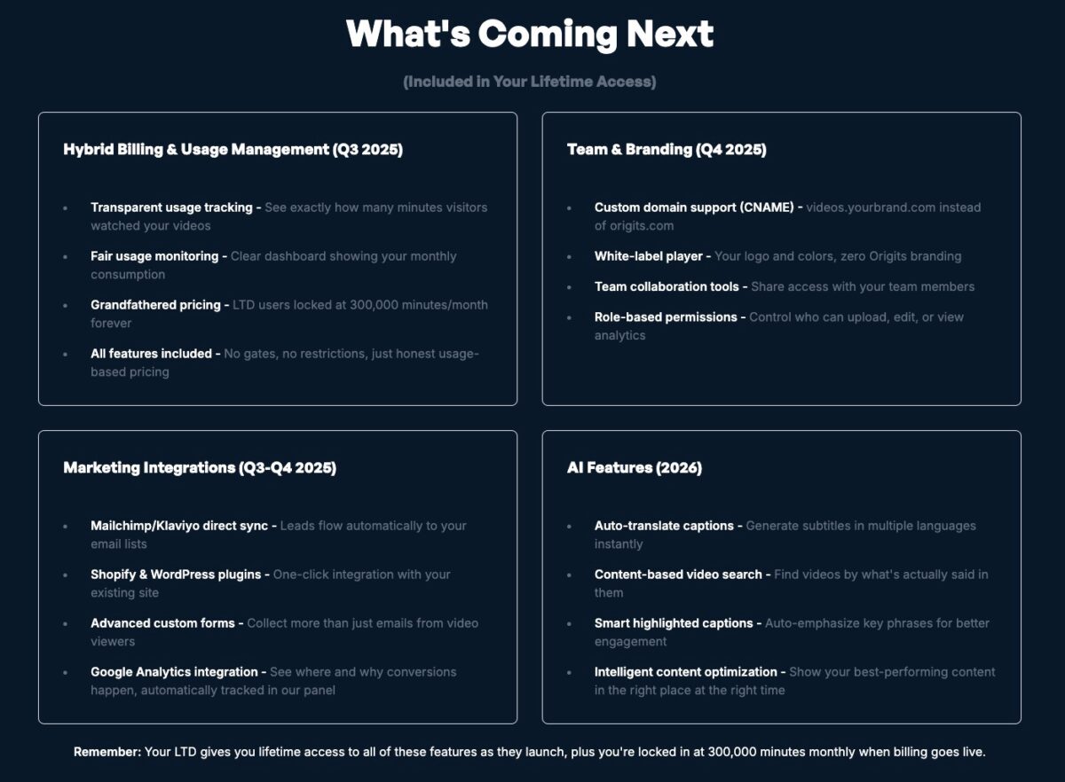 Origits future roadmap