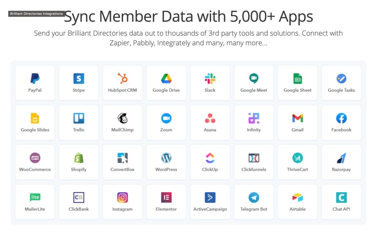 Brilliant directory integrations