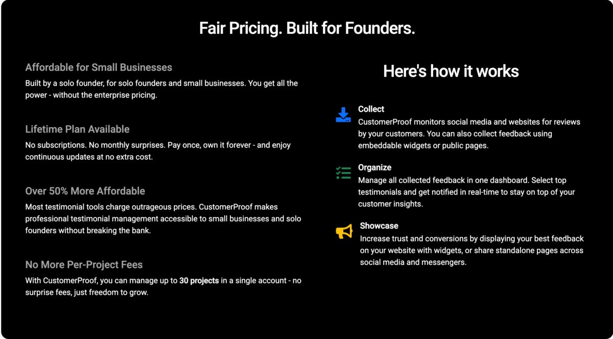 Customer proof features