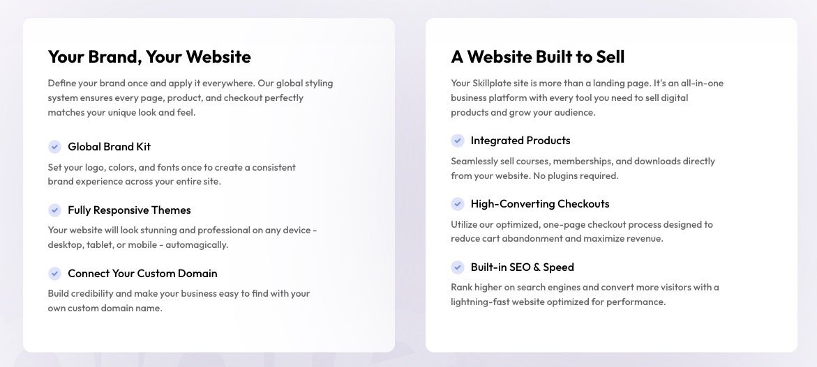 Skillplate built to sell