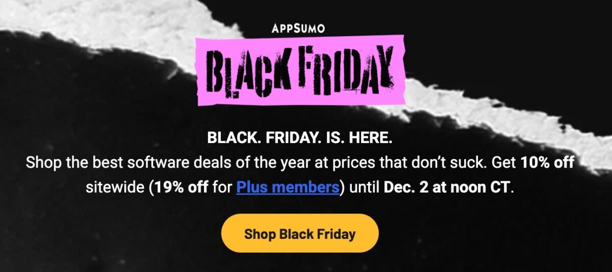 AppSumo Black Friday