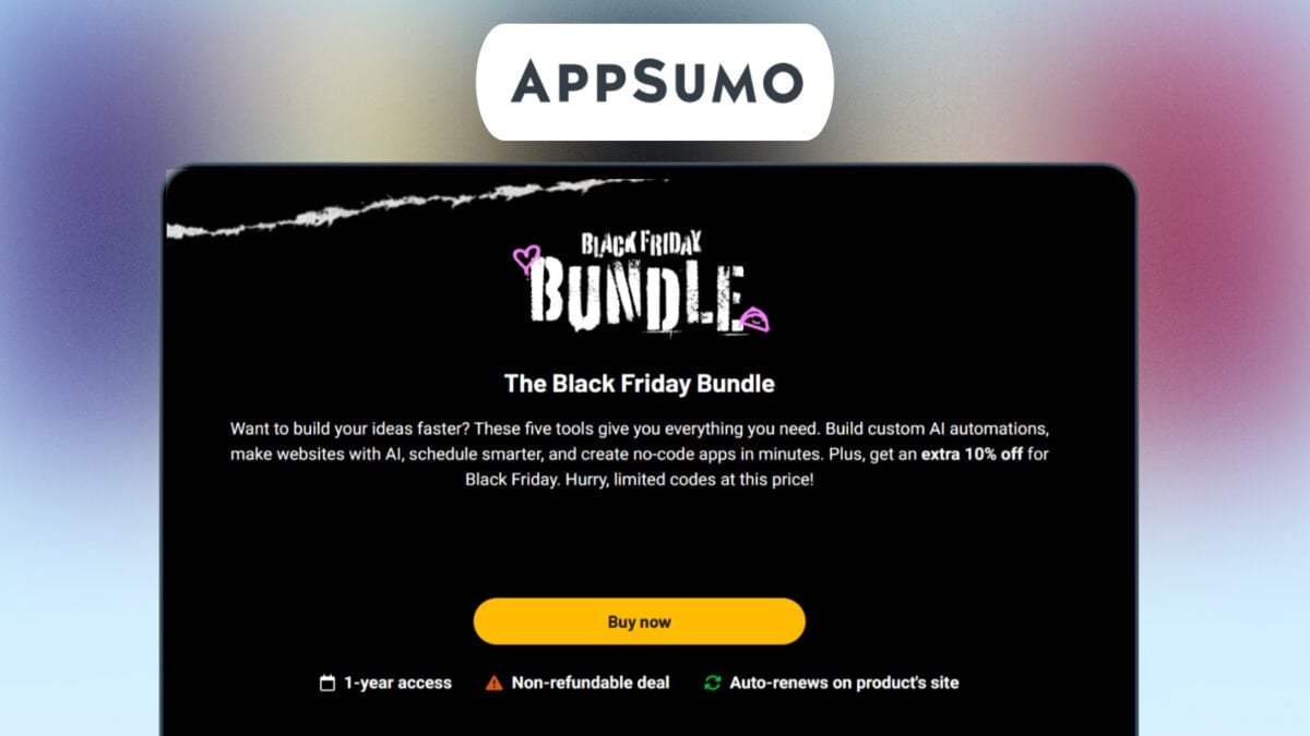 AppSumo Black Friday Bundle Deal – One-Year Access to Bolt, Reclaim, Hostinger, Pica, & Emergent