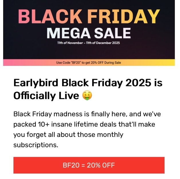 EarlyBird Black Friday Sale is here