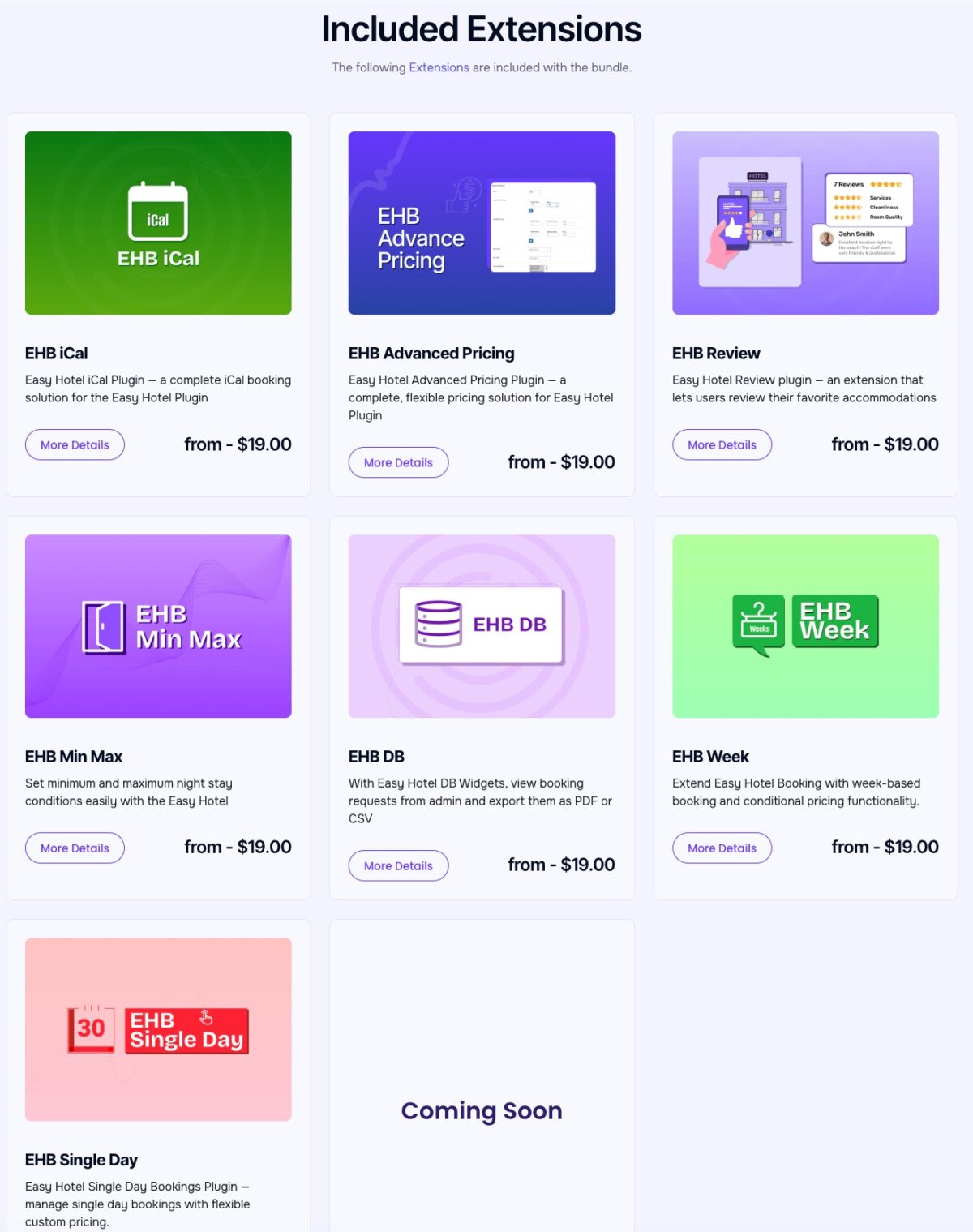 Included Extensions Themewant