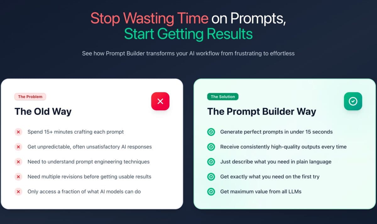 Promptbuilder comparison