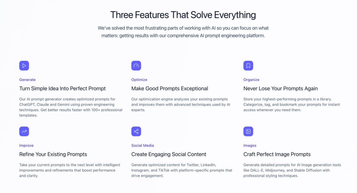 Promptbuilder features