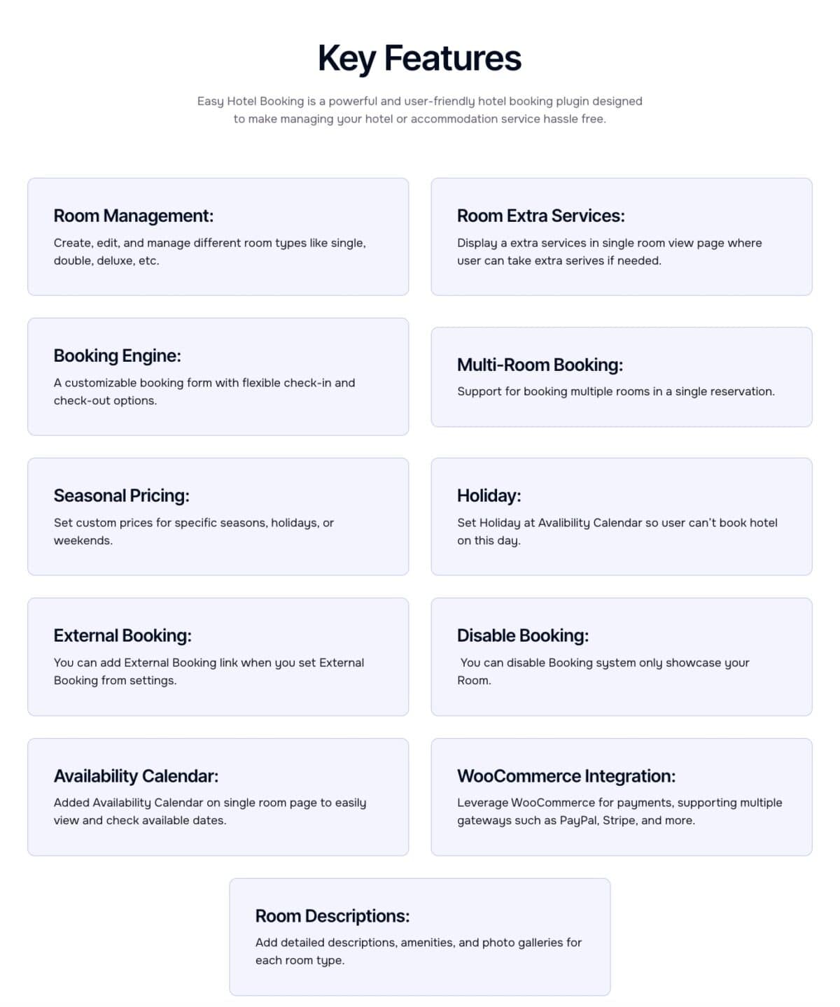 Themewant Holiday features