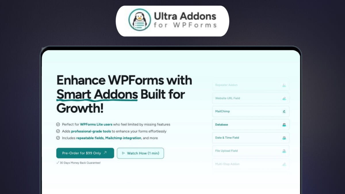Ultra addons for wpforms lifetime deal image