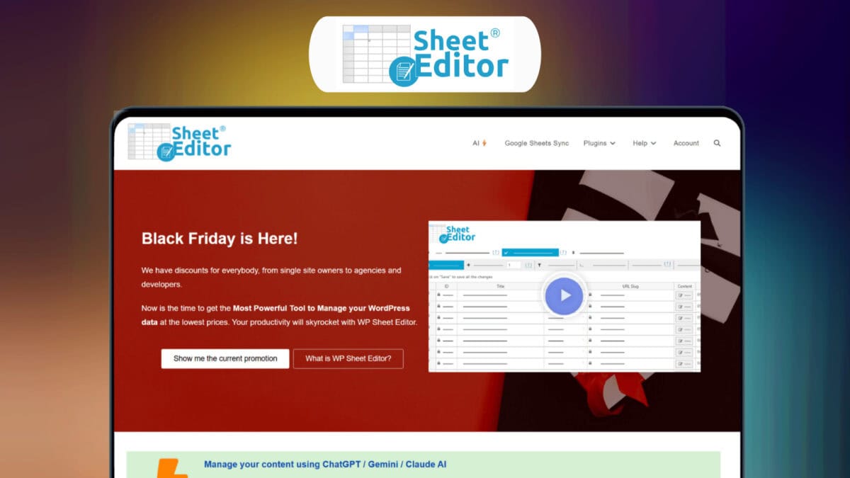 WP Sheet Editor Lifetime Bundle Featured
