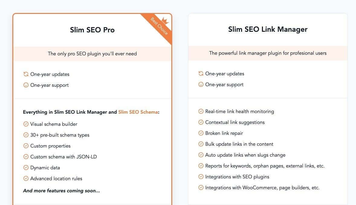 Slim seo vs slim seo manager