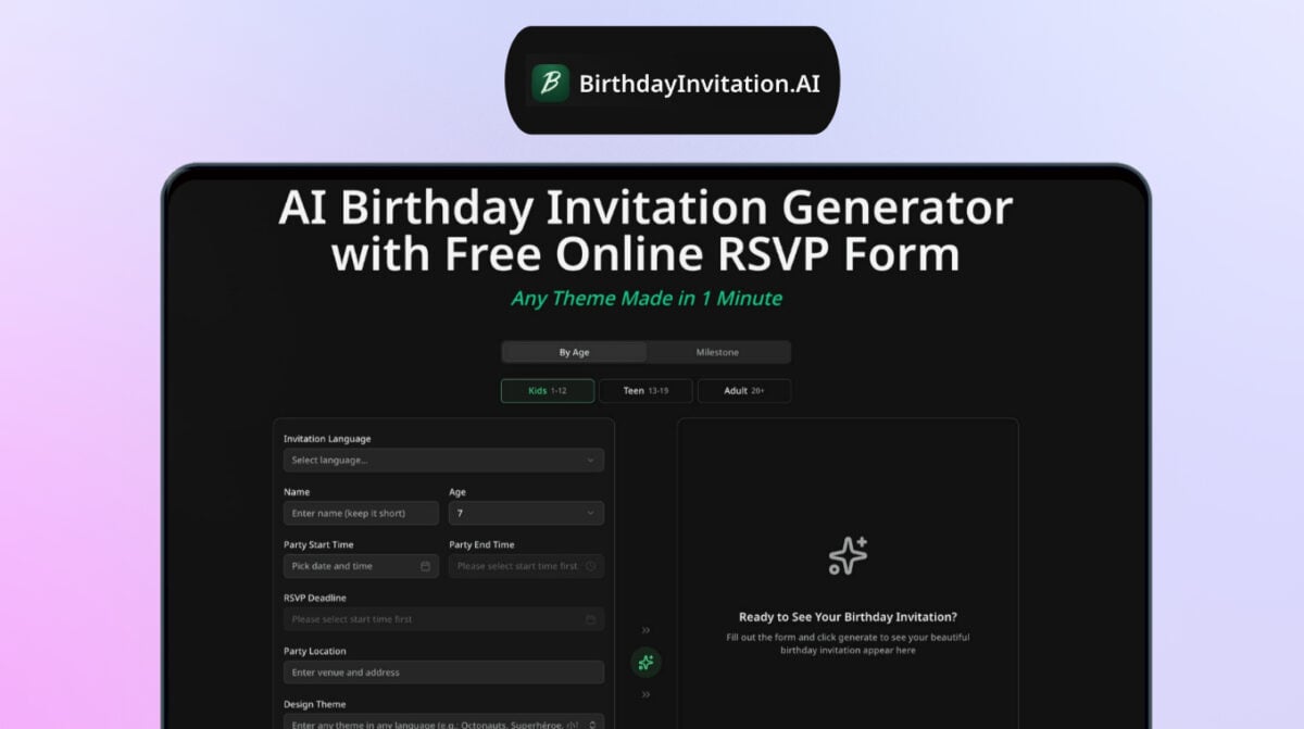 BirthdayInvitation.AI Lifetime Deal | 500+ Themes & QR RSVPs
