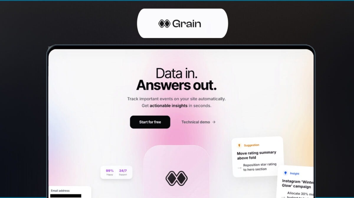Grain Lifetime Deal | Cookie-free AI analytics