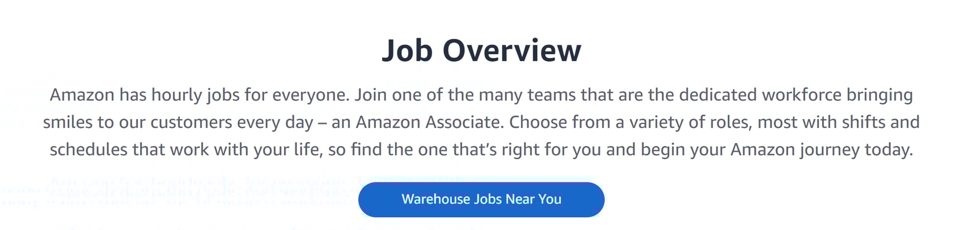 Sample information in job posting about company