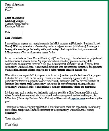 Motivation Letter for MBA