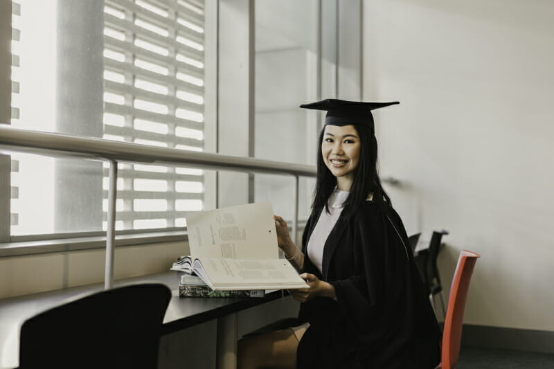 Graduate in robes