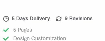Fiverr Listing the Number of Revisions on a Gig Description