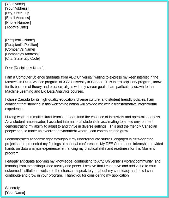 Motivation Letter For Study Abroad Sample