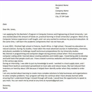 Motivation Letter for Computer Science - Image