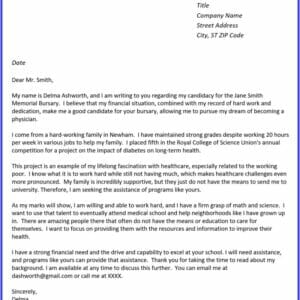 Motivation Letter for Bursary