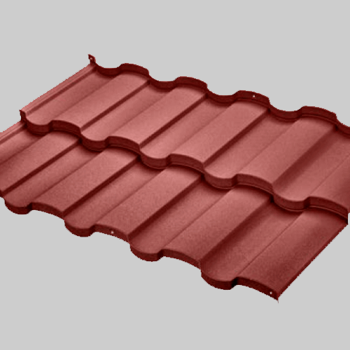 Țiglă metalică pentru acoperș SSAB Rialto visiniu