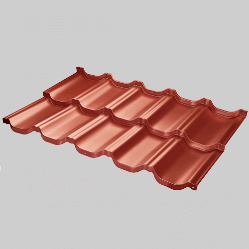 Țiglă metalică pentru acoperș Bud Mat Venezia X-Matt Cărămiziu 742