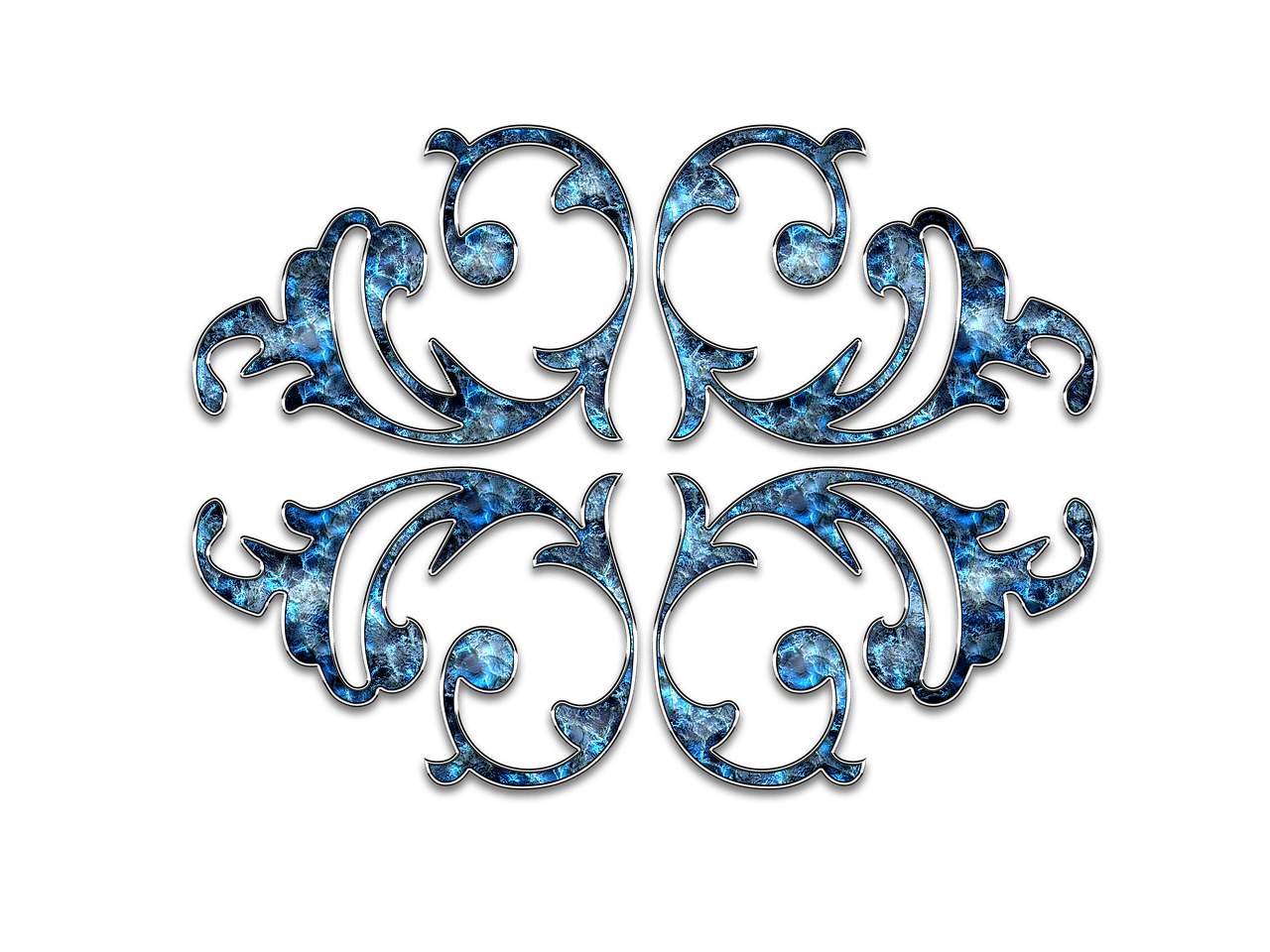 Vornamen zum Schmunzeln Dekor Ornament Schmuck Blume Blau Silber