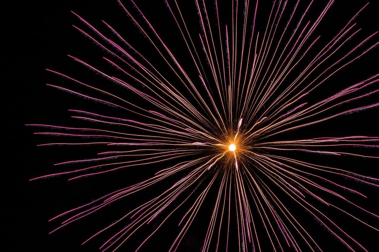 Wunder des Lebens Feuerwerk Pyrotechnik Licht Explosion Nacht Hell