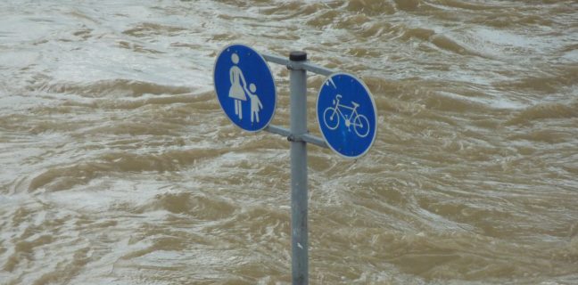 Freigabe durch Versicherer zur Schadenbeseitigung nach Hochwasserschäden und anderen Schäden hochwasser, schild, untergang