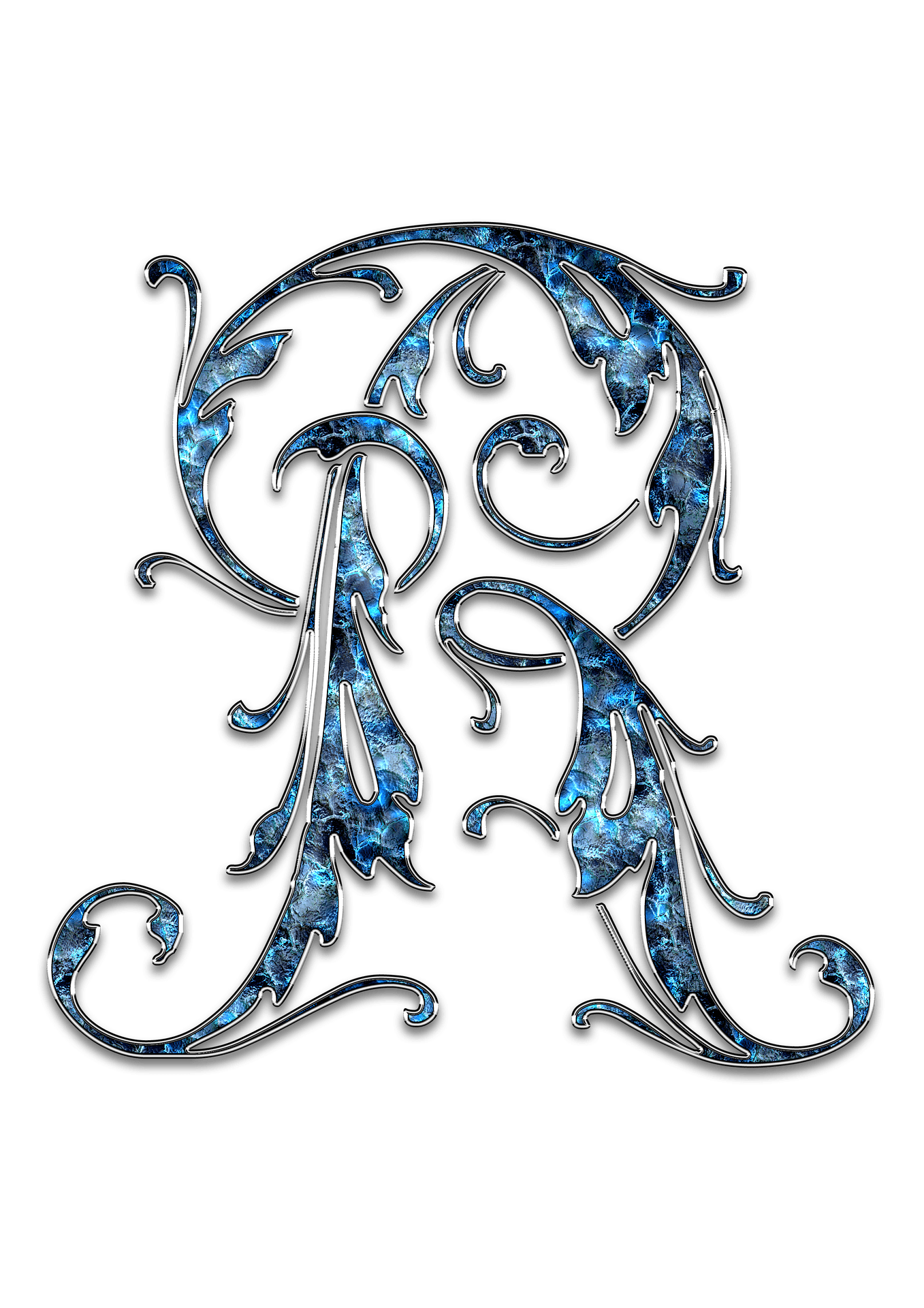 Letter Letter R R Initials Schreiben Schriftart