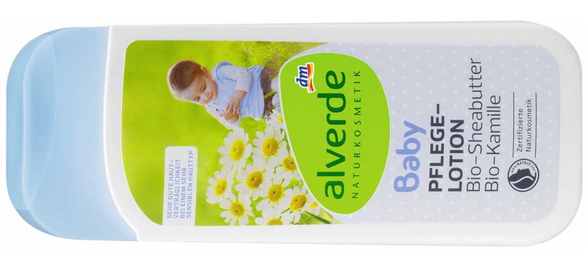 Rückruf: alverde Baby Pflegelotion Bio-Sheabutter Bio-Kamille Verbraucherinformation: dm ruft vorsorglich den Artikel „alverde Baby Pflegelotion Bio-Sheabutter Bio-Kamille“ zurück Foto DM PRESSE