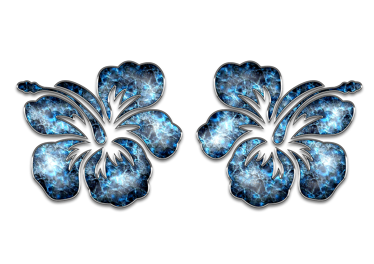 Beliebteste Vornamen in Deutschland Dekor Ornament Blau Schmuck Blume Hibiskus Silber