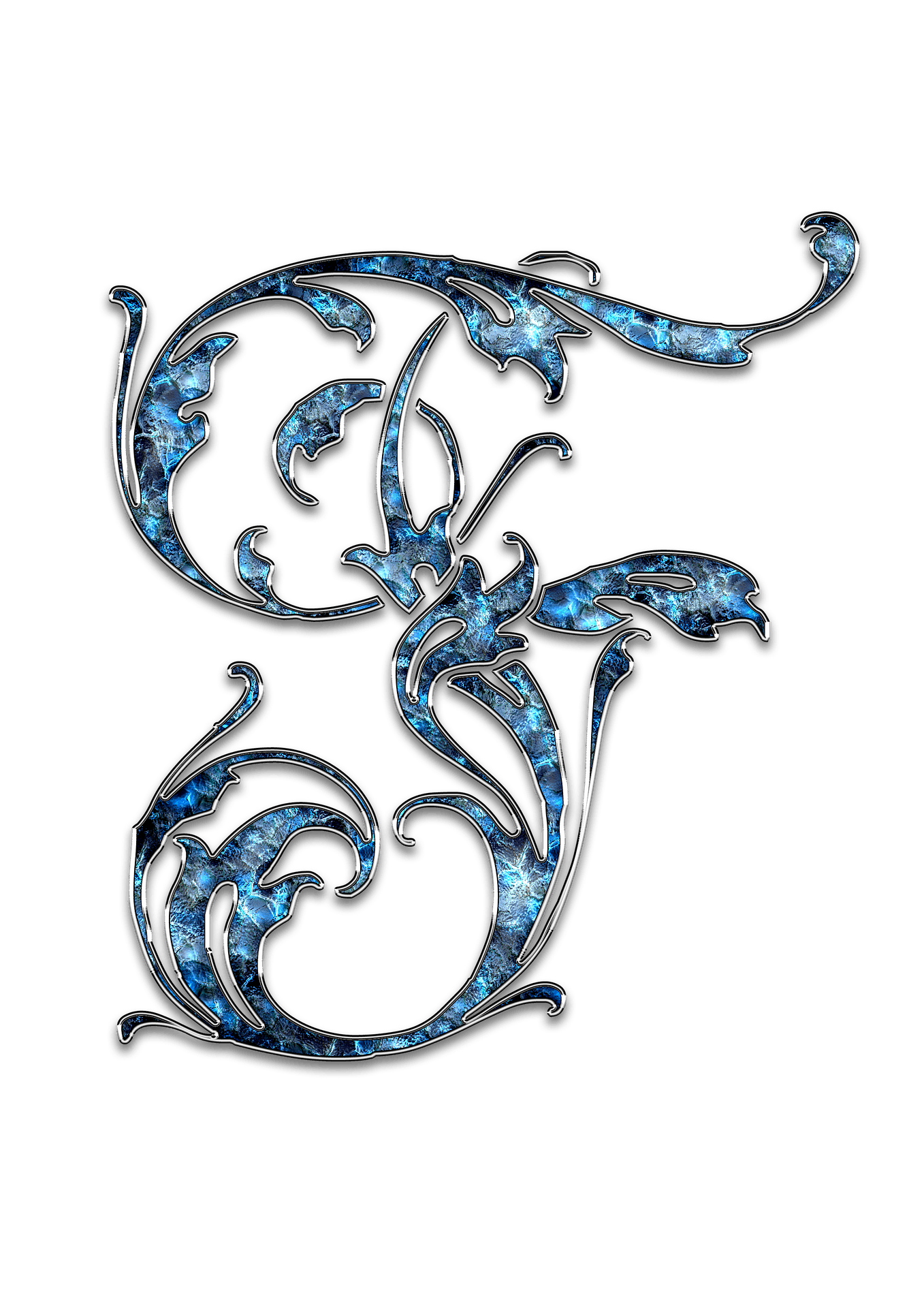 Letter Letter F F Initials Schreiben Schriftart