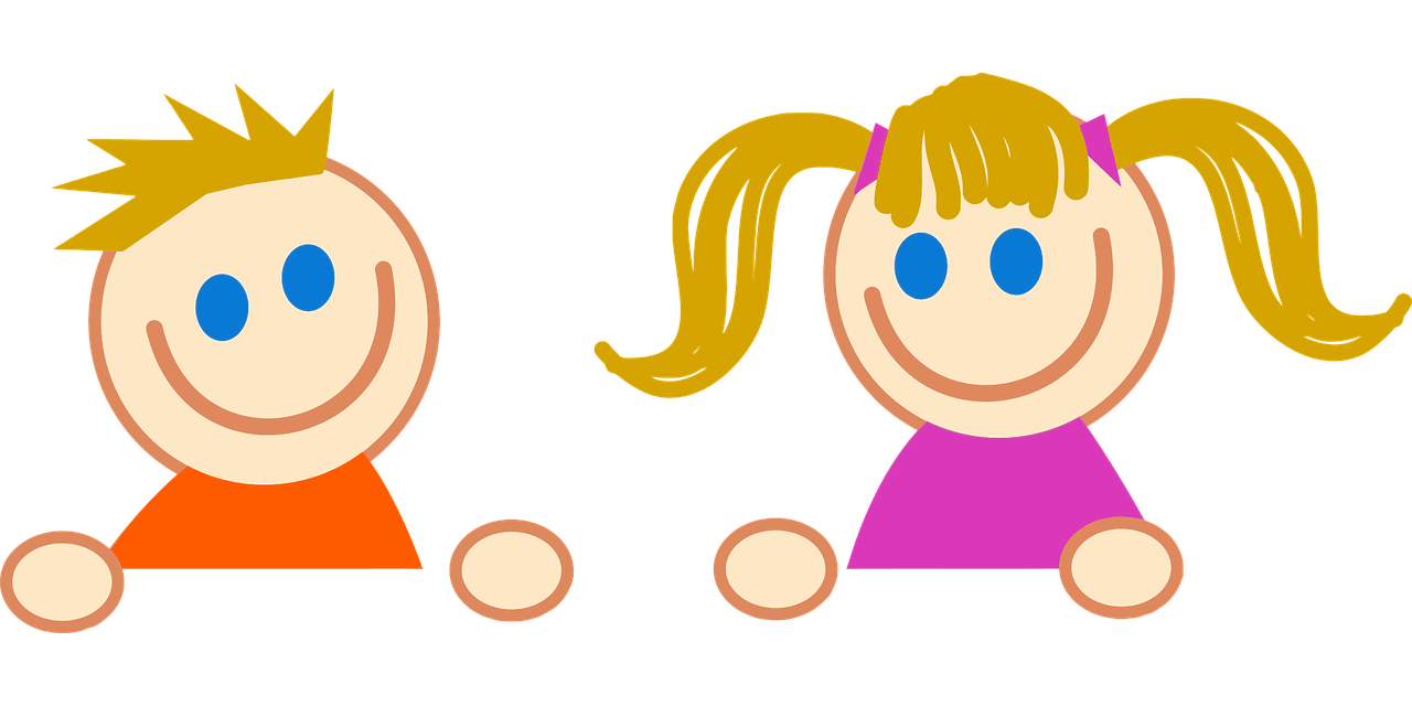 Junge Menschen brauchen Perspektiven für ein modernes Leben mit Kindern. Junge Cartoon Kinder Comic Weiblich Mädchen