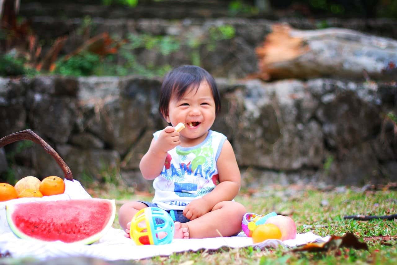 Ernährung von Babys Picknick Baby Essen Niedlich Kinder Lebensmittel