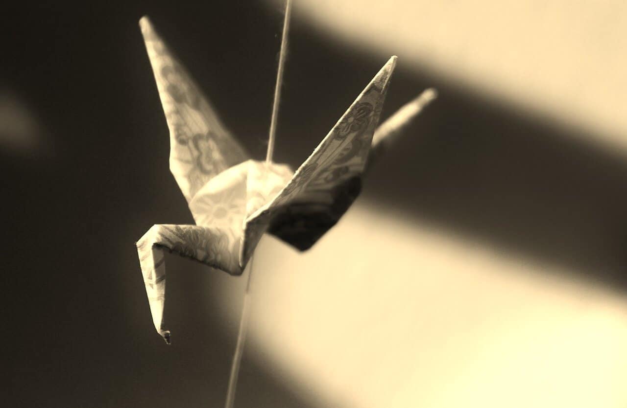 Origami Papier Vogel Basteln Schatten Gefangen