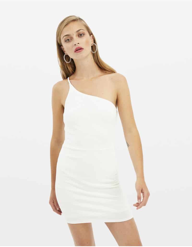 Weißes, asymmetrisches Kleid von tally-weij