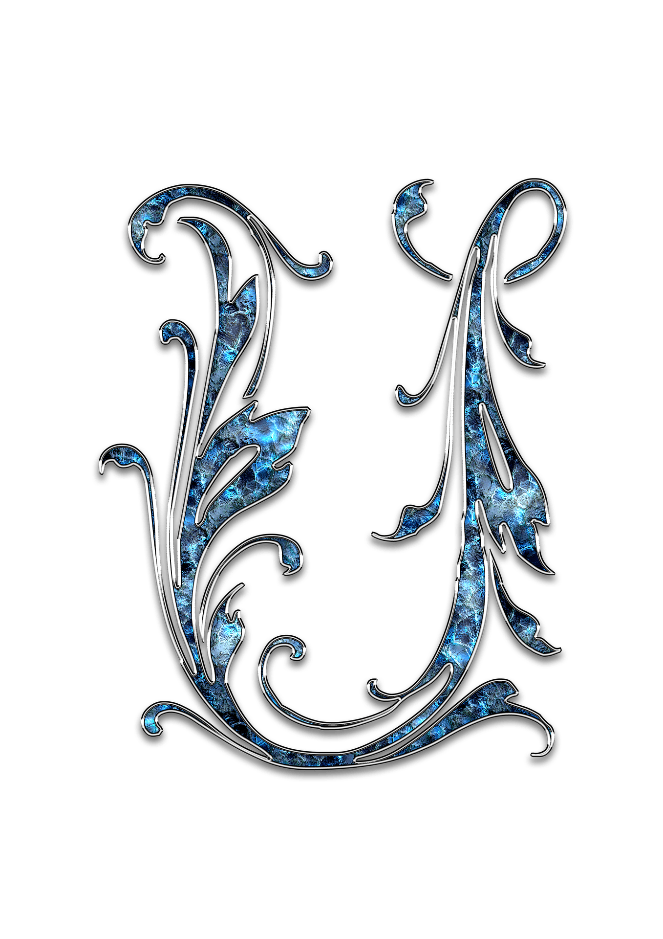 Letter Letter U U Initials Schreiben Schriftart