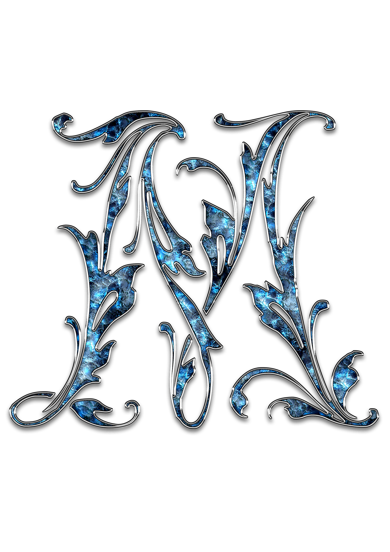 Letter Letter M M Initials Schreiben Schriftart