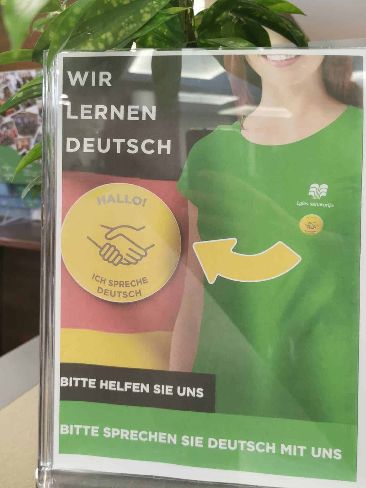 Wir lernen deutsch Mitarbeiter bitte nur deutsch ansprechen (Litauen Spa Hotel)