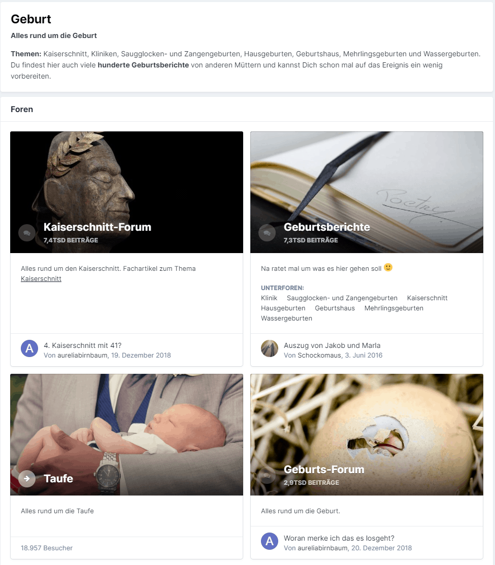 Phasen der Geburt - Alle Geburtsforen auf einen Blick