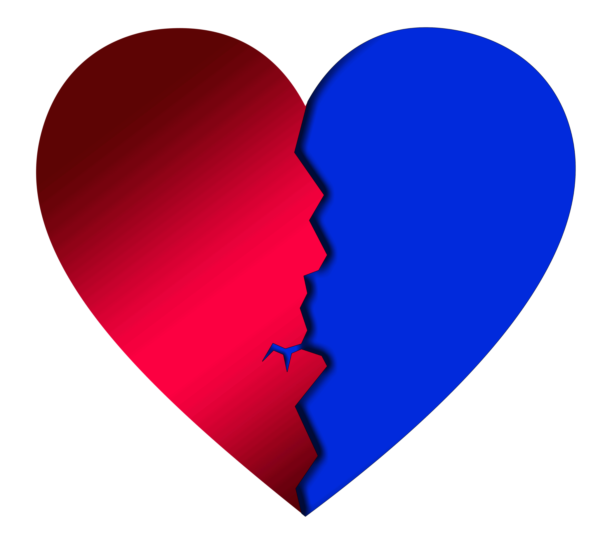 Broken-Heart-Syndrom, herz, zerrissen, gerissen