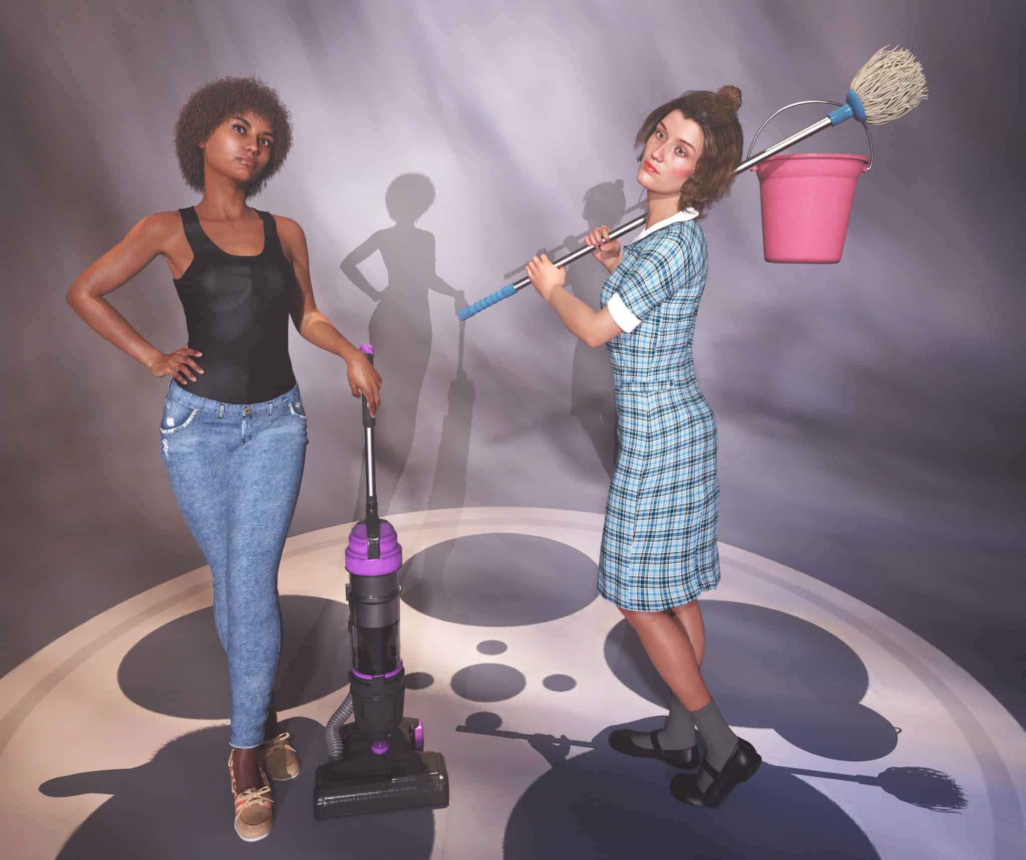 Minijobber, Ferienjobber oder Werkstudent,frau, putzfrau, team